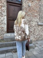 D-Print Leopard Blazer Bruin