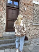 D-Print Leopard Blazer Bruin