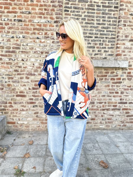 Doorstikt Vest Herm Look A Like Blue