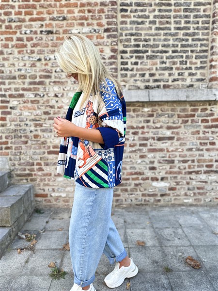 Doorstikt Vest Herm Look A Like Blue