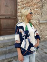 Doorstikt Vest Herm Look A Like Blue