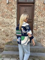 Doorstikt Vest Herm Look A Like Blue