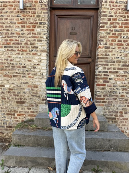 Doorstikt Vest Herm Look A Like Blue