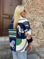 Doorstikt Vest Herm Look A Like Blue