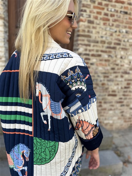 Doorstikt Vest Herm Look A Like Blue