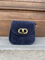 Suede Tasje Inspired Cd Halfrond Blauw