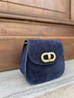 Suede Tasje Inspired Cd Halfrond Blauw