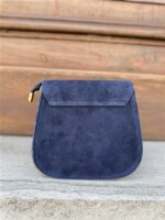 Suede Tasje Inspired Cd Halfrond Blauw