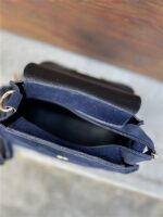 Suede Tasje Inspired Cd Halfrond Blauw