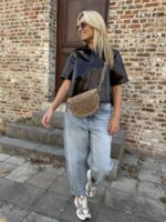 Crossover Echt Suede Studs Groen