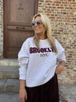 Sweater Brooklynn Burgundy Grijs