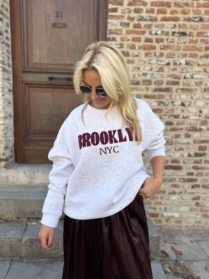 Sweater Brooklynn Burgundy Grijs