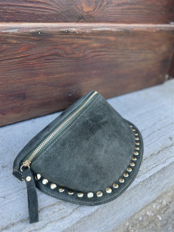 Crossover Echt Suede Studs Groen