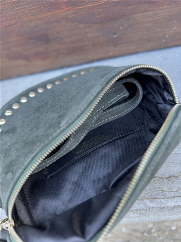 Crossover Echt Suede Studs Groen