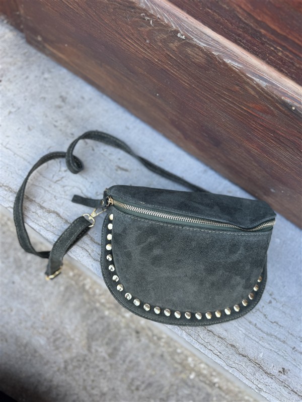 Crossover Echt Suede Studs Groen