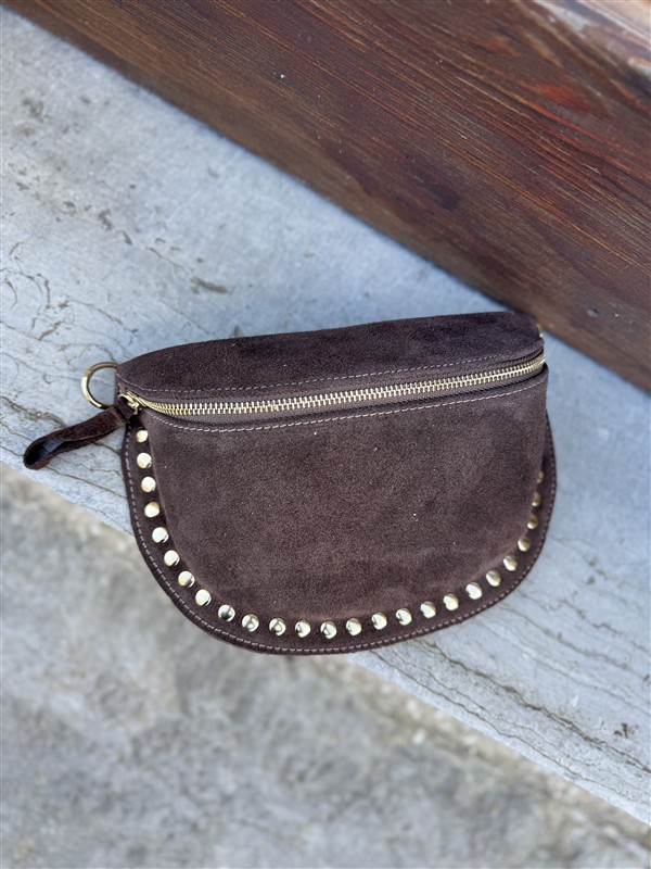 Crossover Echt Suede Studs Bruin