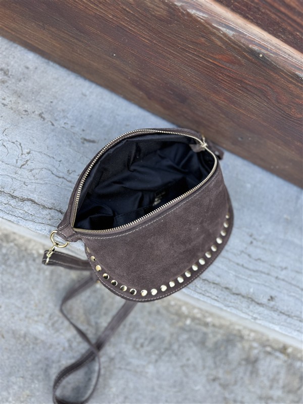 Crossover Echt Suede Studs Bruin