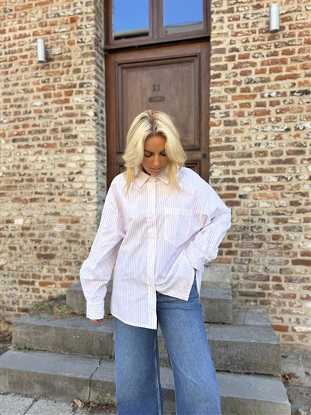 Hemdje 18689 Bordeaux Pinstripe