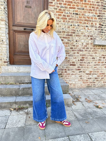 Hemdje 18689 Bordeaux Pinstripe