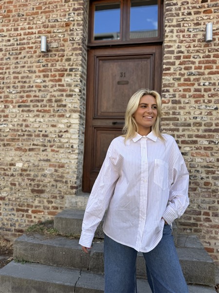 Hemdje 18689 Bordeaux Pinstripe