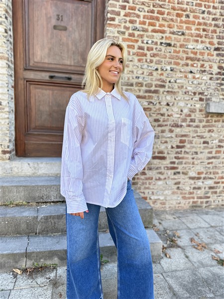 Hemdje 18689 Bordeaux Pinstripe