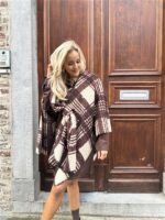 Cape Sjaal Print Ruit Bruin