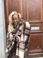 Cape Sjaal Print Ruit Bruin