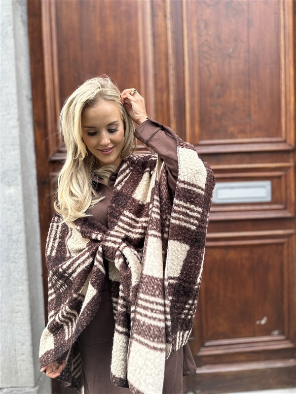 Cape Sjaal Print Ruit Bruin