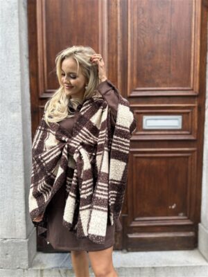 Cape Sjaal Print Ruit Bruin