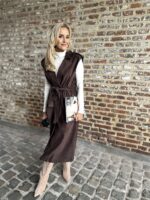 Maxi Gilet/jurk Suedine Z.mouw