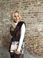 Maxi Gilet/jurk Suedine Z.mouw