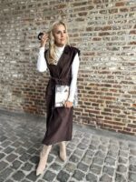 Maxi Gilet/jurk Suedine Z.mouw