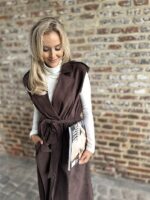 Maxi Gilet/jurk Suedine Z.mouw