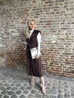 Maxi Gilet/jurk Suedine Z.mouw