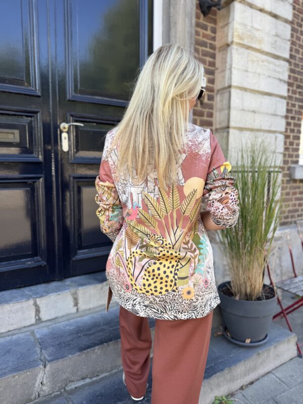 Bow Blazer Jungle Print Pepper