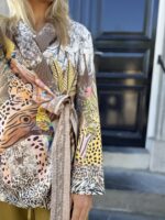 Bow Blazer Jungle Print Chocolat