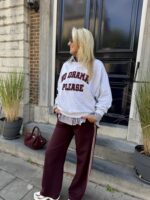 Sweater No Drama Burgundy Letters