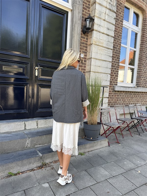 Midi Satin Skirt Ld3563 Lace Boord