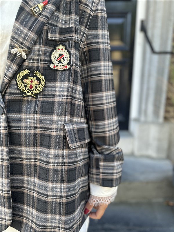Geruiten Blazer 15060/62 Pins + Patch
