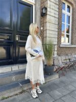 Midi Satin Skirt Ld3563 Lace Boord