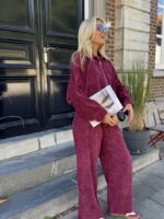 Bomber L9382 Velours Bordeaux