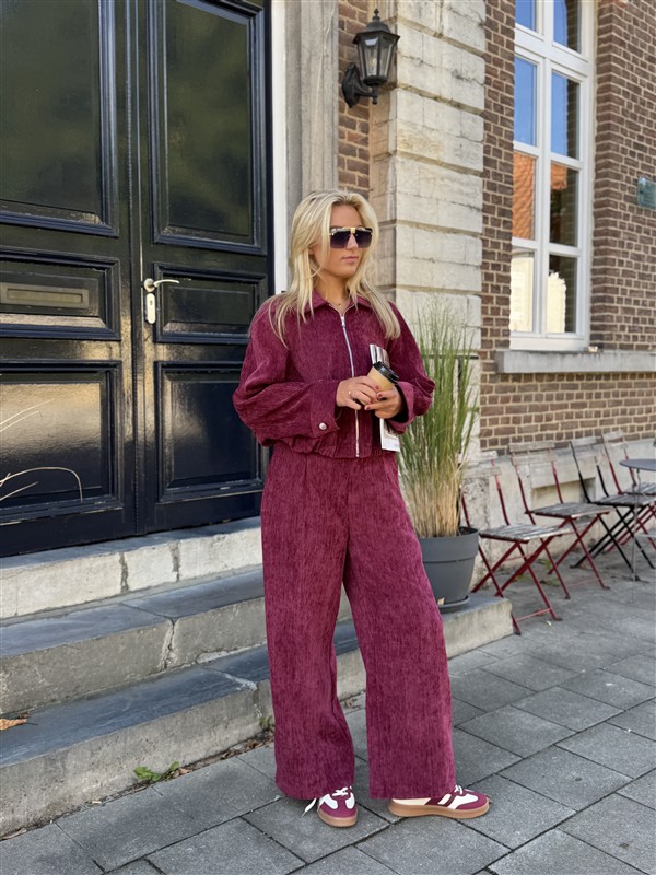 Broek L9383 Velours Bordeaux