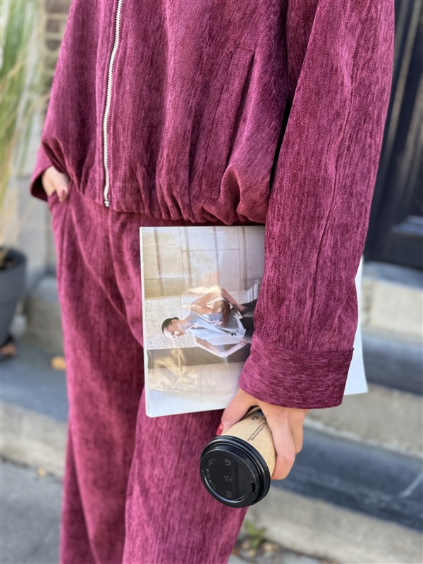 Broek L9383 Velours Bordeaux