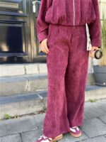Broek L9383 Velours Bordeaux