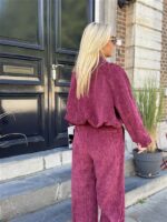 Bomber L9382 Velours Bordeaux