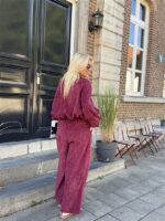 Broek L9383 Velours Bordeaux