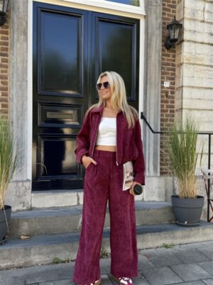 Broek L9383 Velours Bordeaux