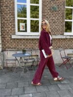 Broek L9383 Velours Bordeaux