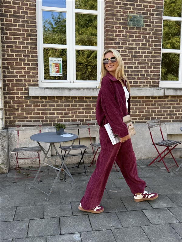 Broek L9383 Velours Bordeaux