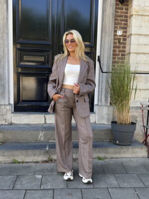 Carreaux Pantalon Ld3526 Burgundy